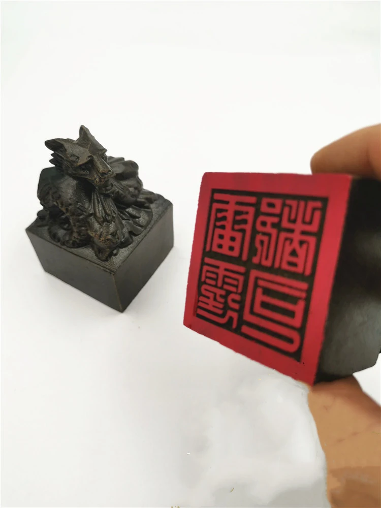 Уплотнение Taoist черное дерево резной уплотнение головы дракона thunderclap Dusi