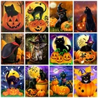 Алмазная вышивка Черный кот, квадратнаякруглая