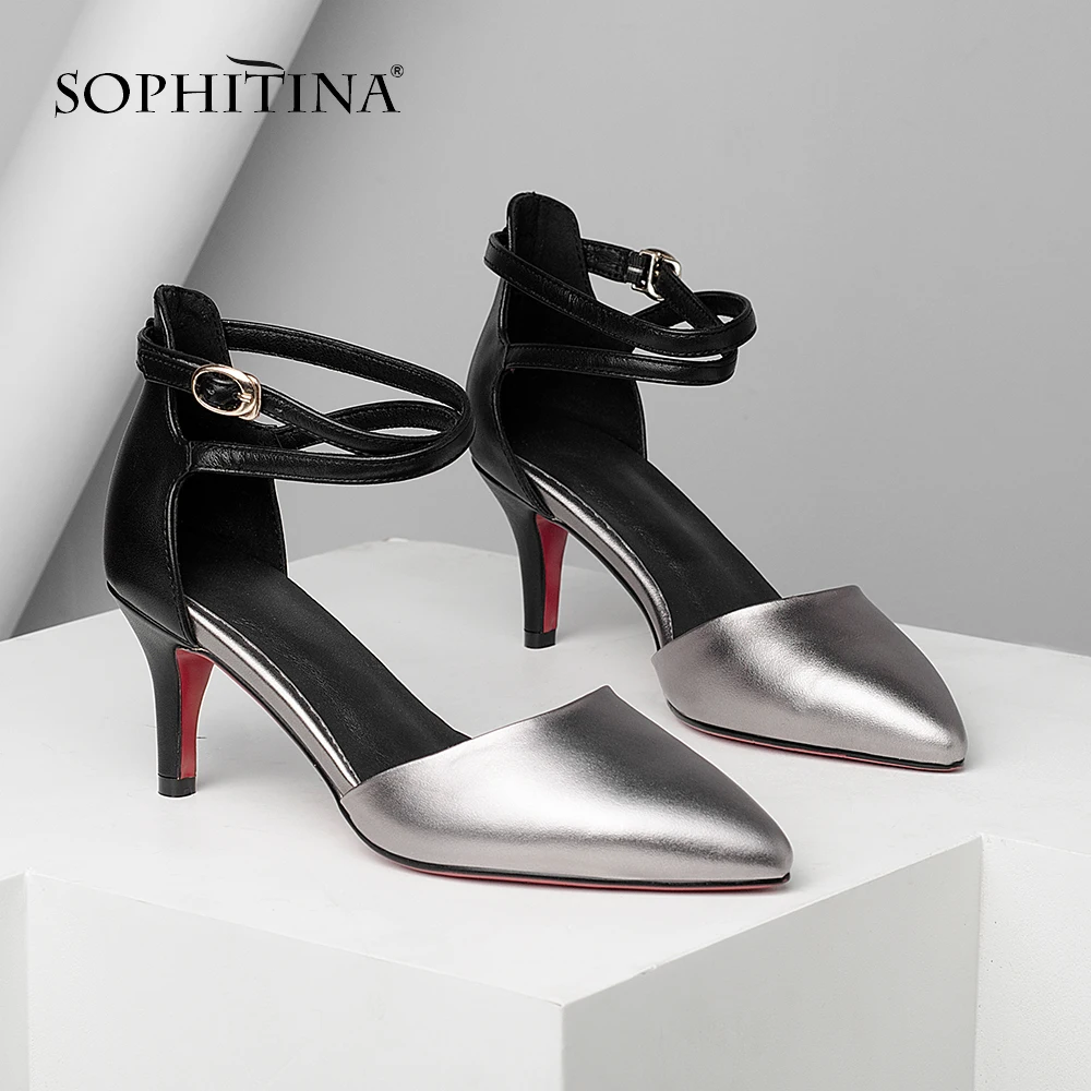 SOPHITINA/элегантные босоножки Женские пикантные с острым носком Высококачественная