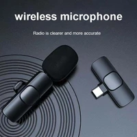 wireless lavalier microphone portable audio video recording mini mic for iphone android live broadcast gaming phone microphones