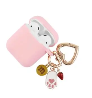 Сладкий розовый Силиконовый чехол для Apple Airpods милый корейский Кролик Декор Аксессуары Bluetooth наушники коробка для наушников крышка брелок