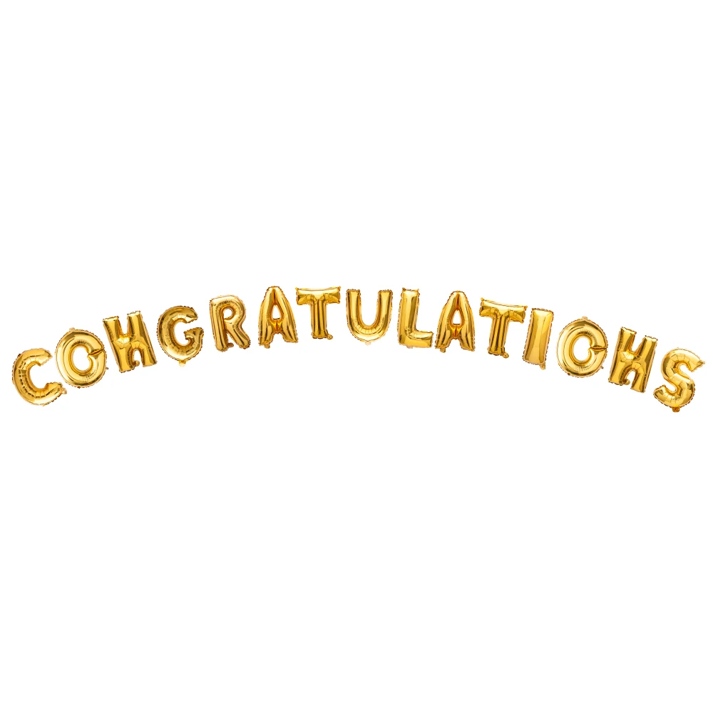 

Congratulations Banner Foil Letters Balloons Alphabet Letters Perfect Party Decoration Supplies 15pcs in Set