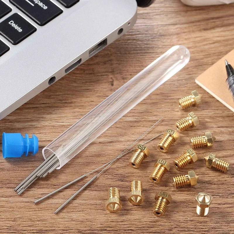 

36 Pieces Extruder Nozzles M6 3D Printer Brass Nozzle Print Heads 10 Nozzle Cleaning Kits Compatible , 7 Sizes Nozzles