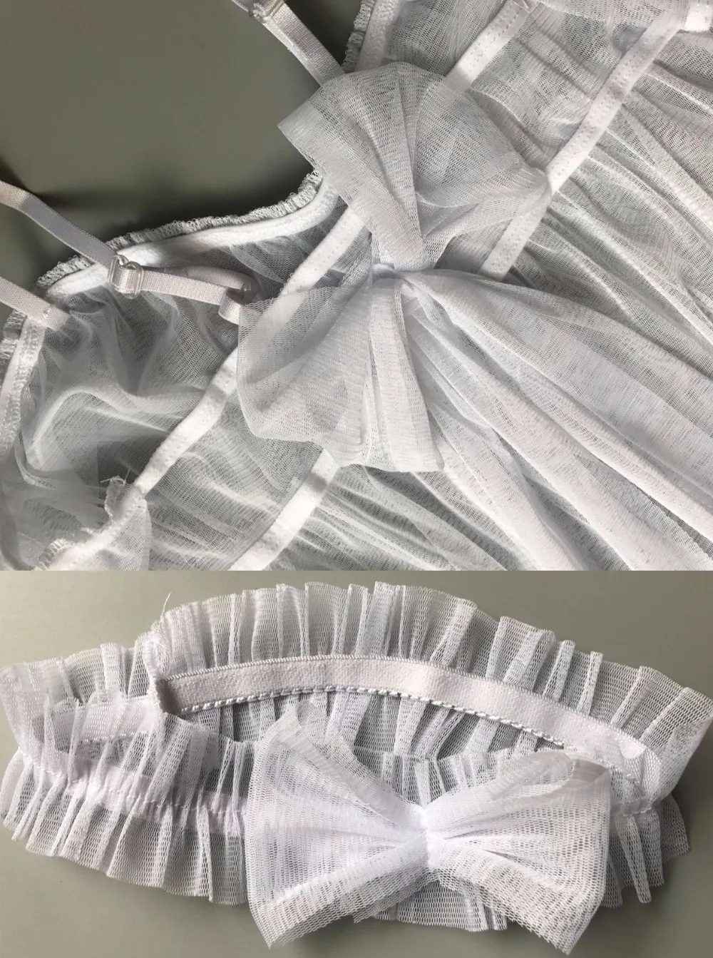 Сексуальное нижнее белье bianco с милым бантом вуаль из органзы полупрозрачная