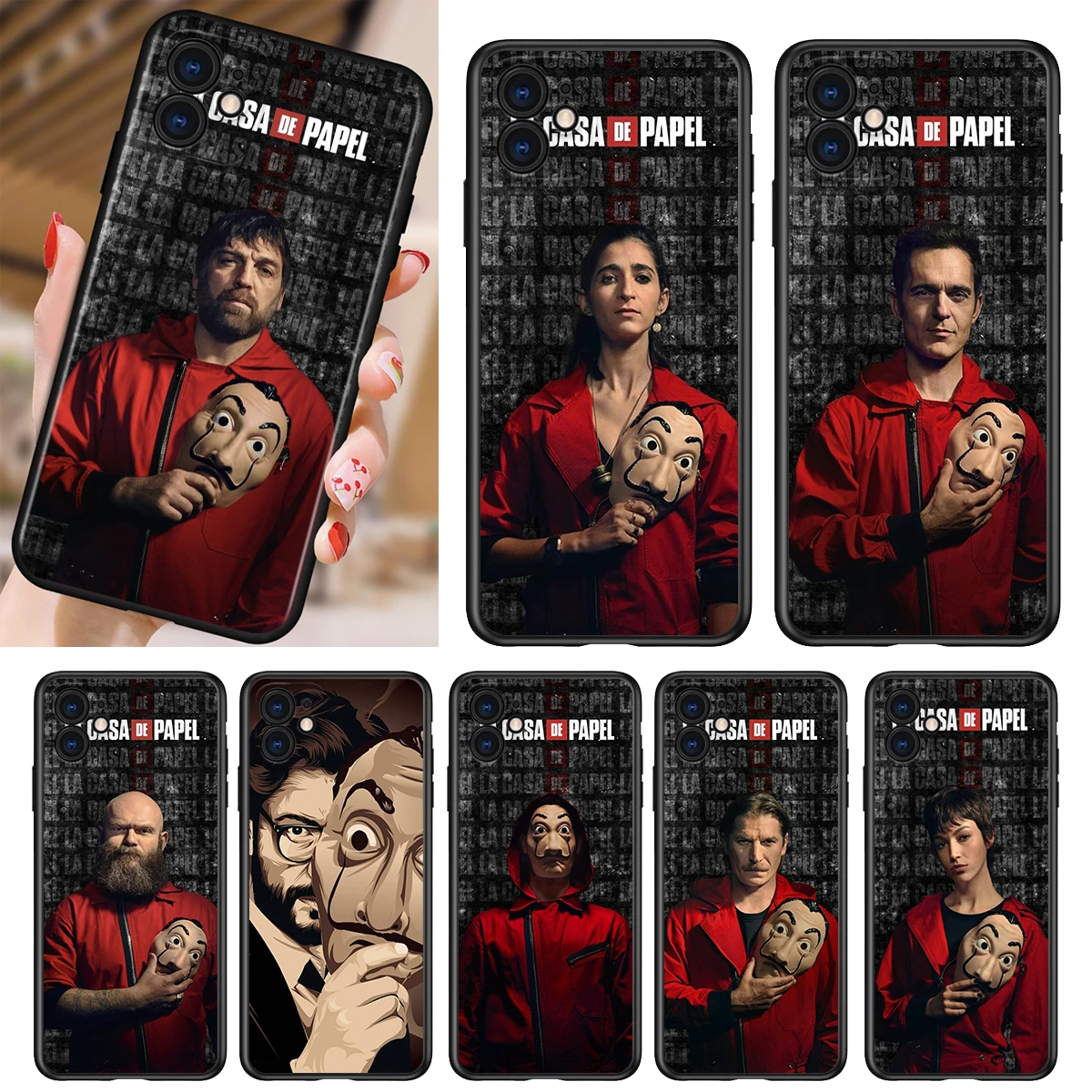 

Phone Case For Apple iPhone 13 12 11 SE XS XR X 7 8 6 5 S mini Plus Pro MAX 2020 Money Heist House Paper TV-Show Black Cover