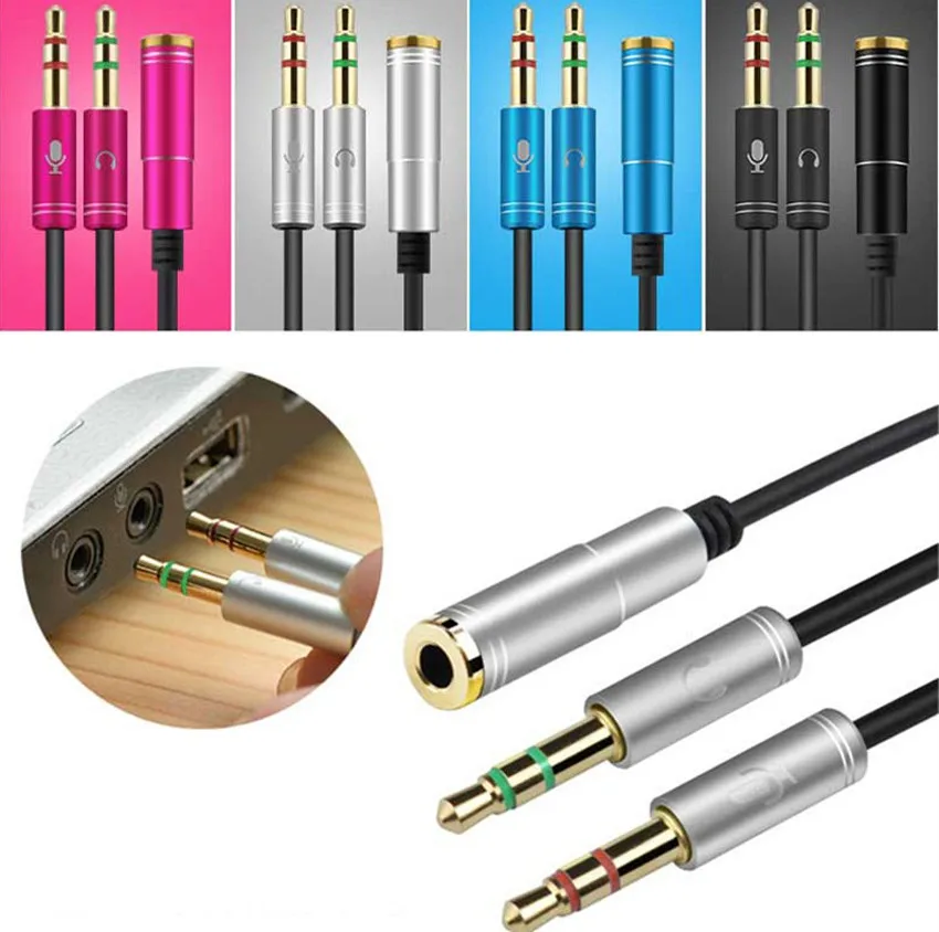 Разветвитель Y образного кабеля аудиомикрофона 3 5 мм стереоадаптер для наушников