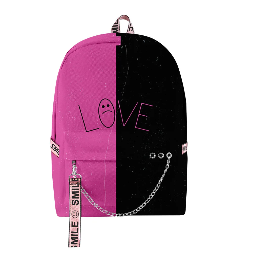 

Harajuku Shoulder Backpacks Students School Bags Love Lil Peep 3D Oxford Waterproof Backpack Boys Girls multifunction travel Bag