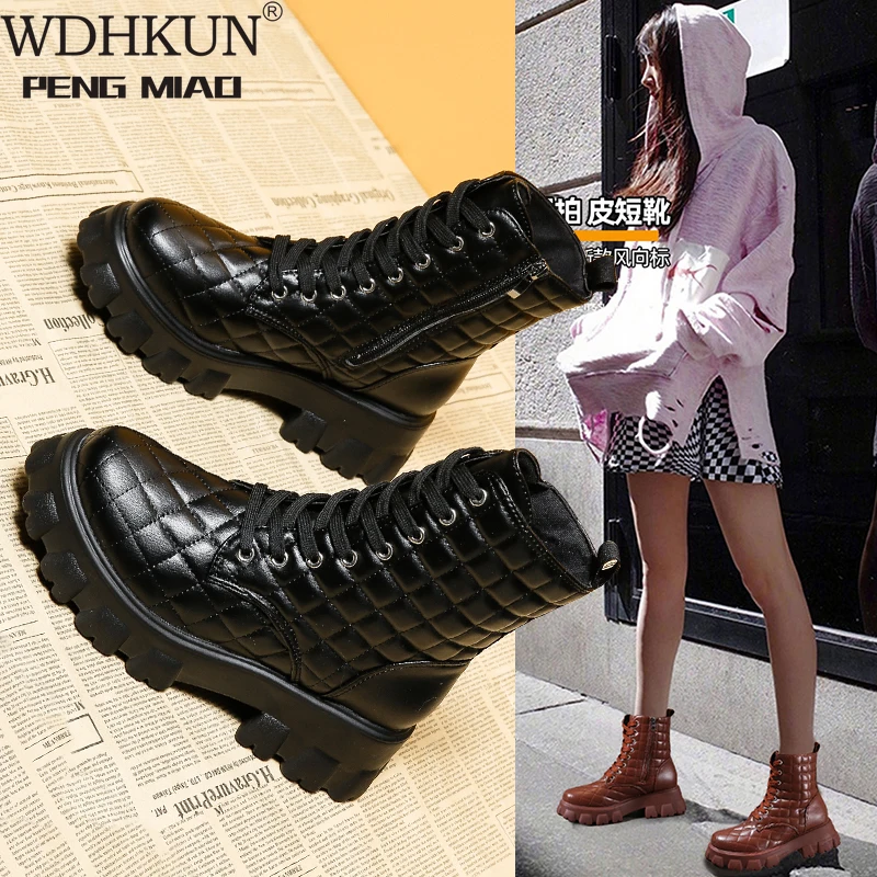 

Ботинки женские зимние из искусственной кожи, на шнуровке, до середины икры