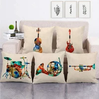 creative colorful music violin guitar pillow case for home sofa waist cushion covers home decor throw pillow covers 4545 cm
