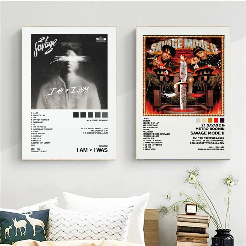 C159 21 Savage Metro Boomin Художественный альбом Обложка звезда холст живопись Постер HD