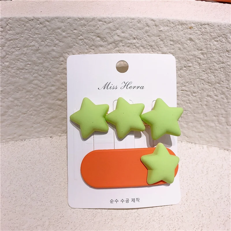 

New Girls Candy Color Star Hairpin Color Matching Broken Hair BB Clip Fresh Baby Hair Clip for Children Fashion Hair Accessories