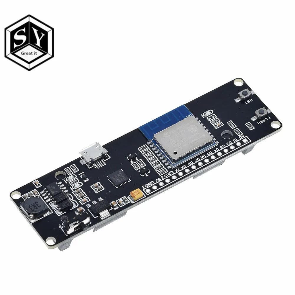 GREAT IT WeMos D1 ESP Wroom 02 ESP8266 Nodemcu WiFi модуль с зарядкой аккумулятора 18650|Интегральные