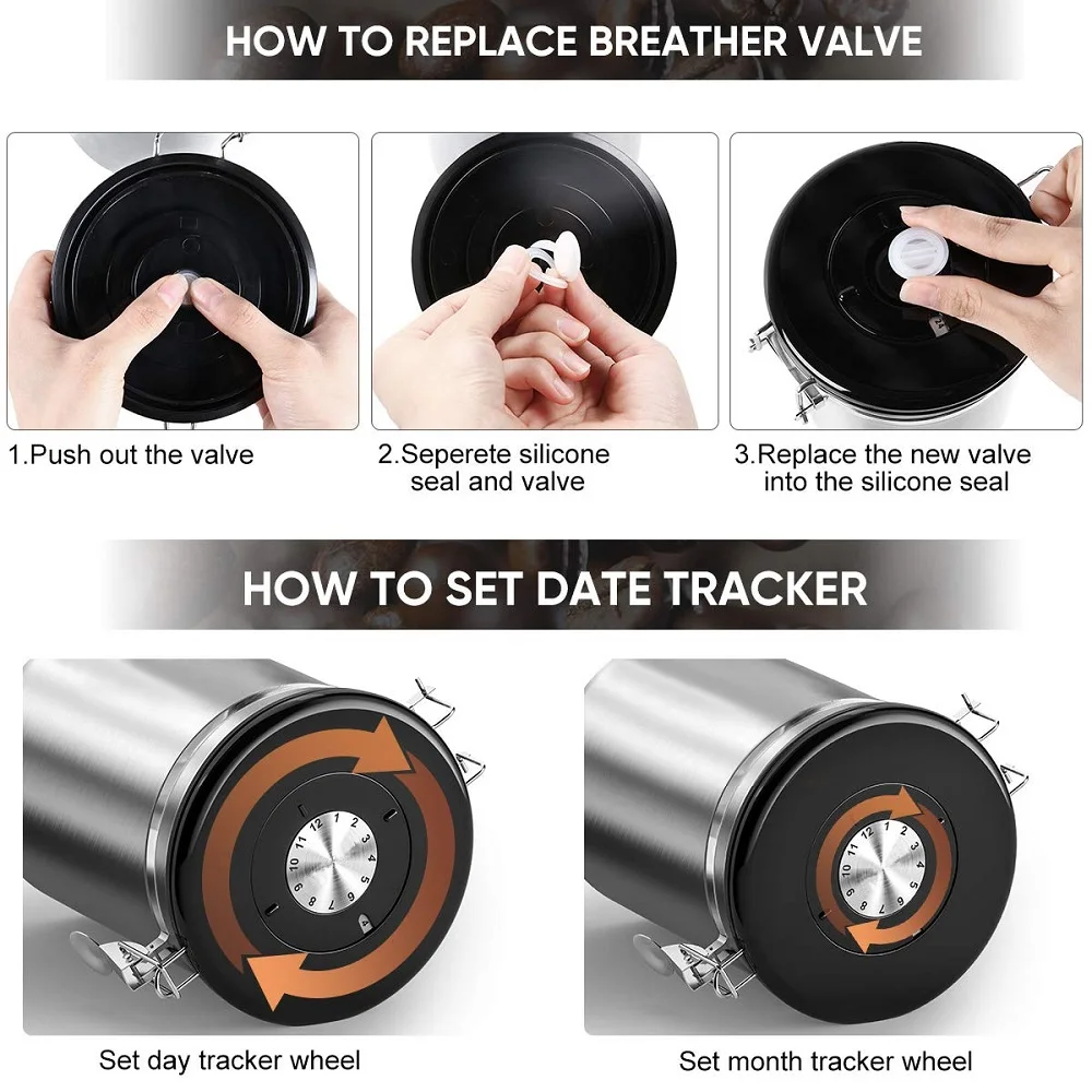 Контейнер для хранения кофе герметичный контейнер из нержавеющей стали кофейных