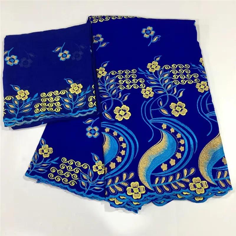 Высокое качество последние Королевский синий цвет хлопок вышивка для шитья