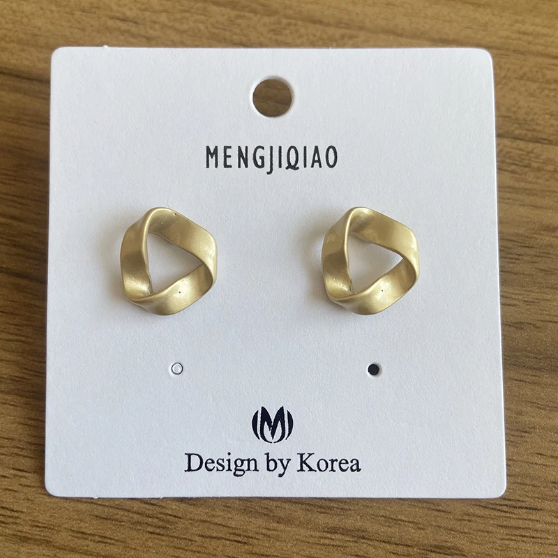 Женские серьги-гвоздики неправильной формы MENGJIQIAO новые винтажные матовые