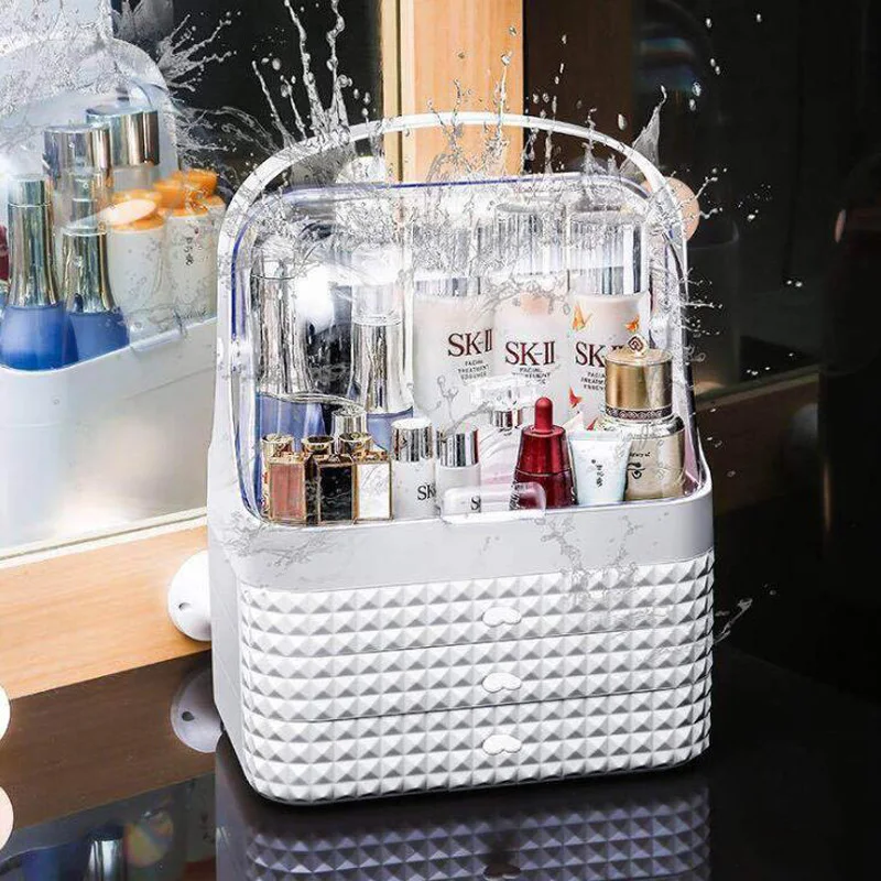 Прозрачный контейнер для хранения косметики портативный средств по уходу за