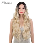 Парик чудо-омбре блонд для женщин, длинные волнистые волосы средней длины, 30 дюймов, для косплея, естественные, термостойкие, синтетические, глубокая волна