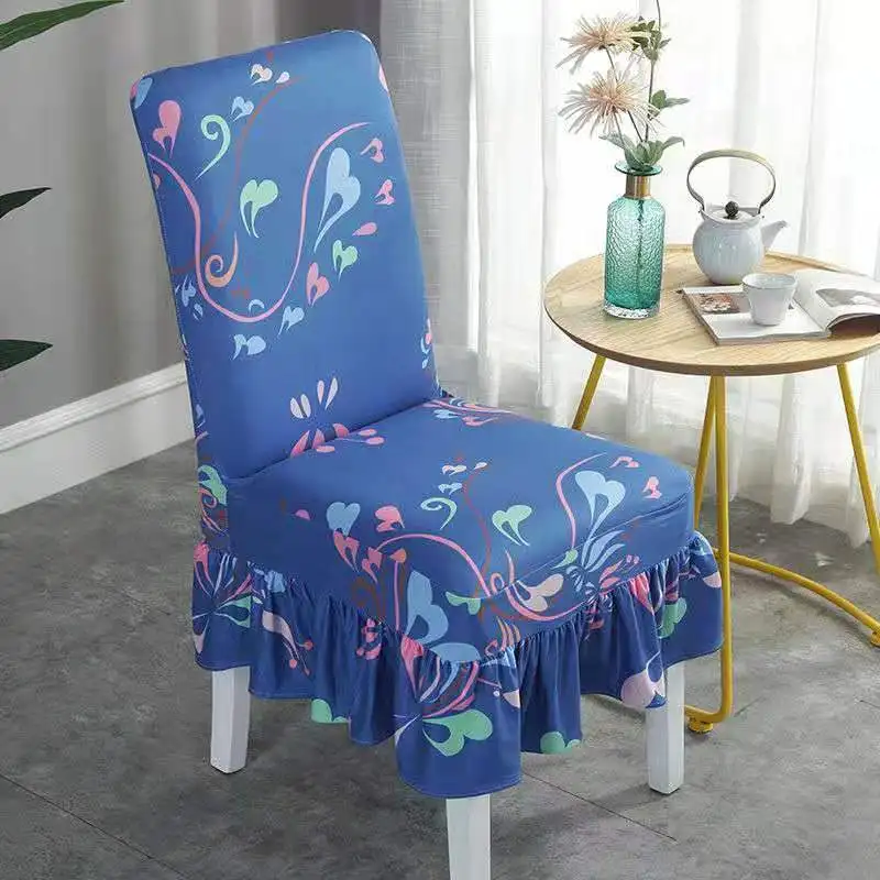 ChairCoversPattern29 Универсальный Эластичный чехол на стул из спандекса с рюшами для кухни, производство Китай, Прямая поставка, 1 шт - Цвет: ChairCoversPattern29