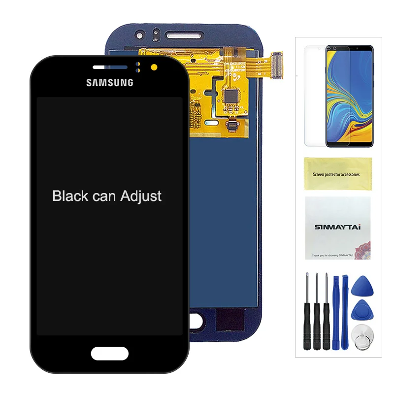 4,3 ''J111 ЖК-дисплей для samsung Galaxy J1 Ace J111 J111F J111M J111FN ЖК-дисплей сенсорный дигитайзер сенсор сборка бесплатные инструменты - Цвет: Adjustable Black
