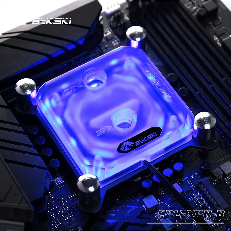 Блок ЦП Bykski для Intel Frosted Acrylic RGB (12 В 4 контакта) RBW (5 3 блок водяного охлаждения кулер