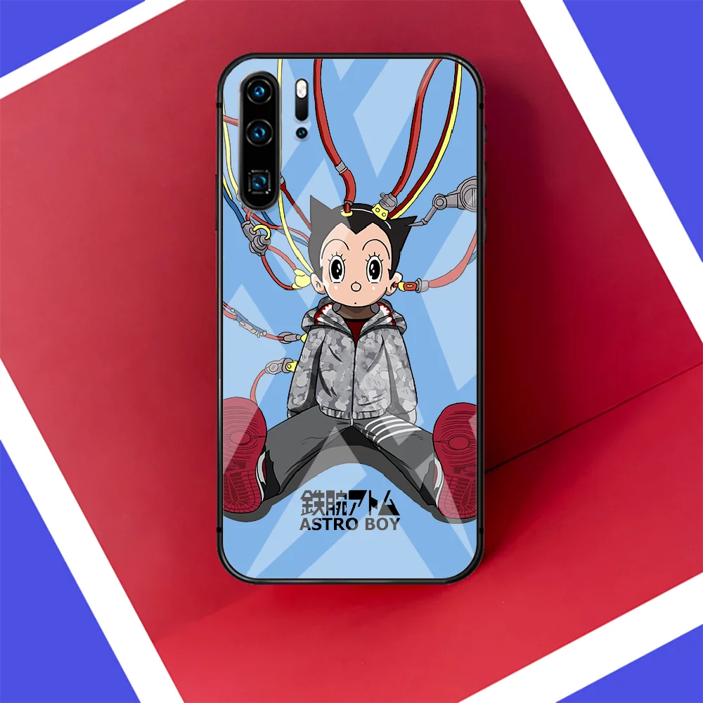 

Astroboy Cartoon Phone Glass Tempered Case Cover For Huawei Mate P 10 20 30 40 Lite Pro Smart Z 2019 3D Silicone Black