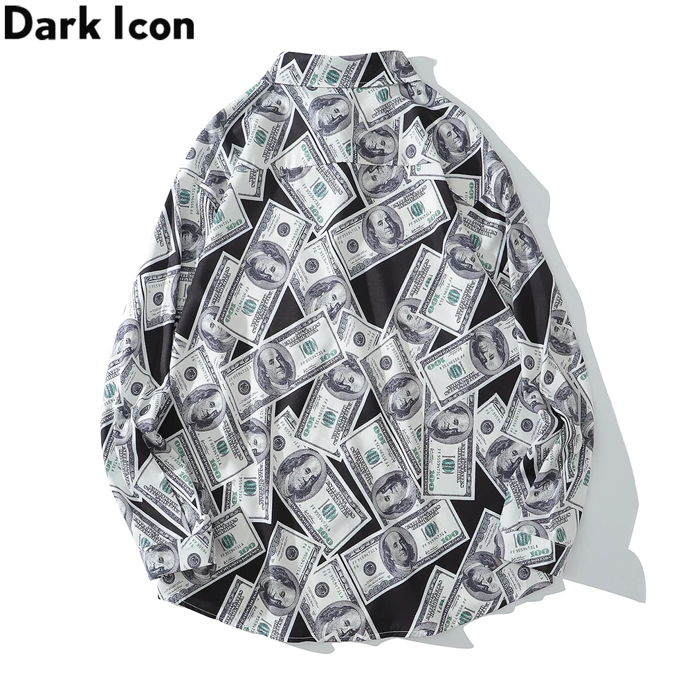 Мужская рубашка с отложным воротником Dark Icon Повседневная длинными рукавами и
