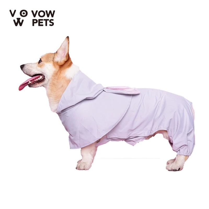 Дождевик для домашних животных серый кролик четырехфутовый дождевик корги собак