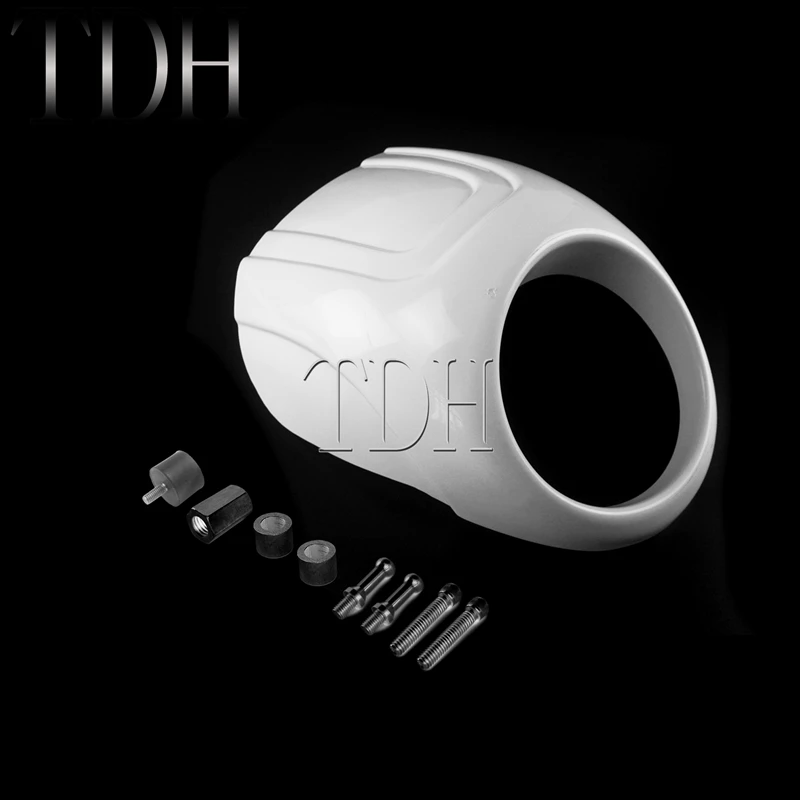 Белый/матовый черный передняя фара обтекатель Маска 5 75 &quotГоловной фонарь маска