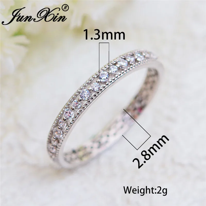 Кольца с белым золотом для женщин маленькие круглые тонкие кольца цирконом