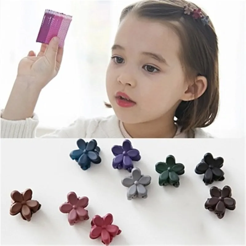 10pcs/lot Hair Accessories Baby Girls Small Claw Cute Candy Color flower hair clips for kids Children Hairpin Headwear|Шпильки и