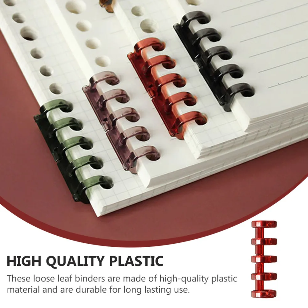 

15pcs Loose Leaf Binder Rings Scrapbooking Book Clips Creative Stationeries
