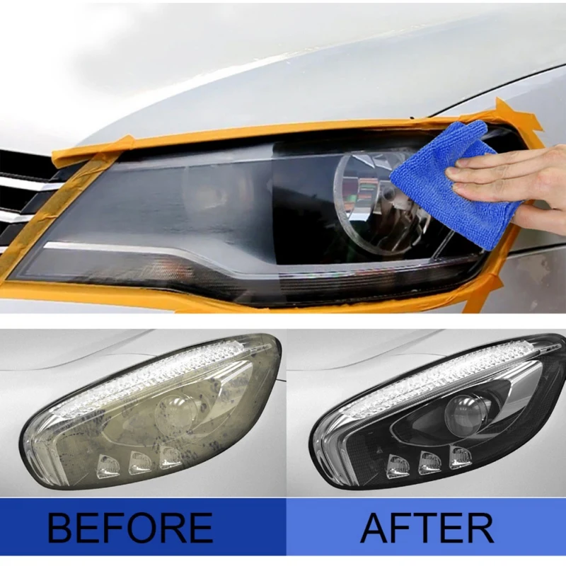 

Car Headlamp Repair Fluid And Sponge Auto Headlight Cleaner And Restorer Kit Wash And Maintenance Accessories
