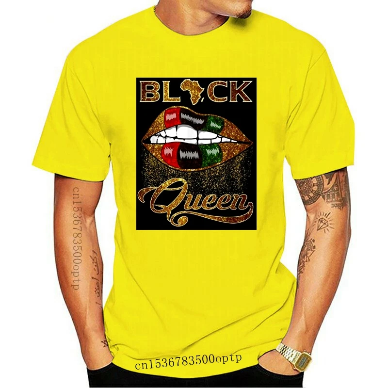

New Black Queen Lips T Shirt Men Women Red Green African Flag Africa TEE Shirt Loose Size