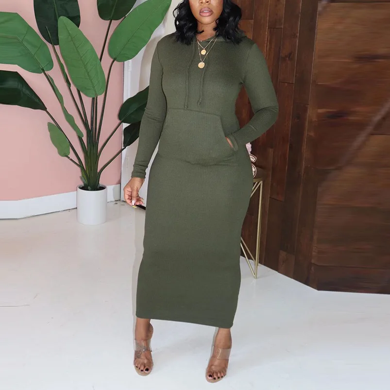 

Женское винтажное платье с капюшоном, однотонное Элегантное Длинное Платье-пуловер с длинным рукавом, карманами и длинным рукавом для вече...