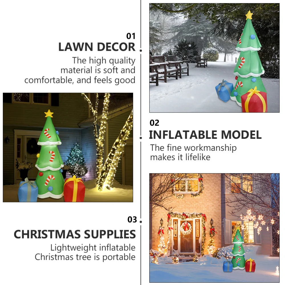 

1Pc 1.8M Inflatable Model Christmas Tree Inflatable Lawn Yard Decor with EU Plug