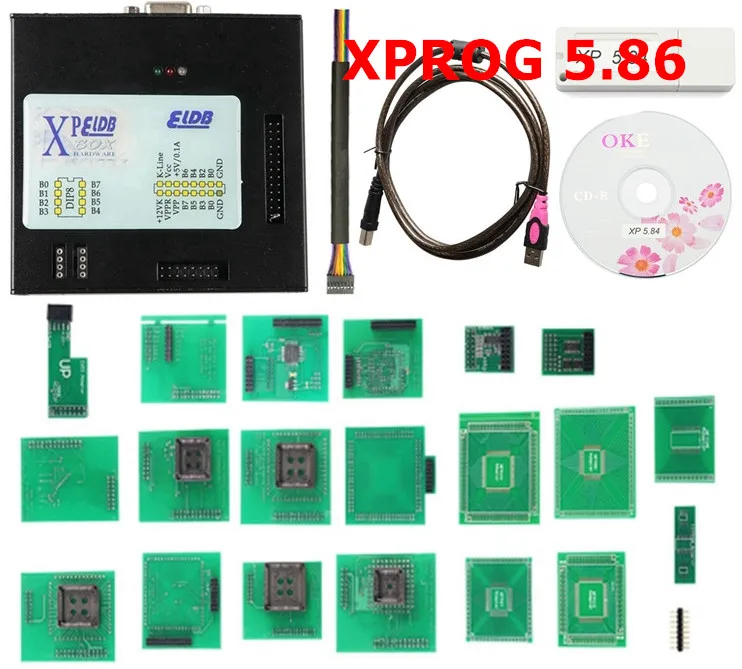 XPROG-M V6.12 V5.86 V5.84 металлическая коробка XPROG V5.55 Xprog V5.84 автоматический ЭБУ программатор инструмент X прог-бокс 5,84 Полные Адаптеры - Цвет: XPROG V5.86