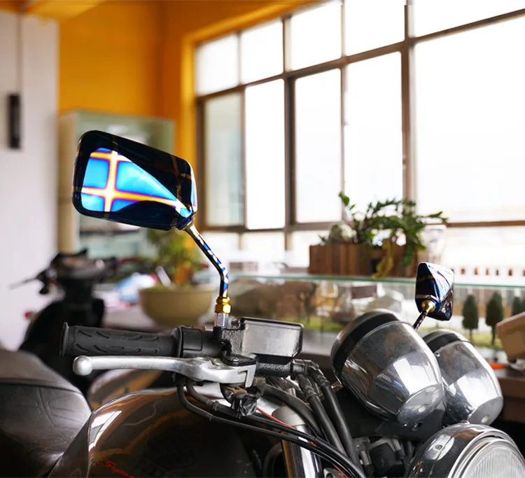 Аксессуары для мотоциклов из нержавеющей стали Горящее титановое зеркало