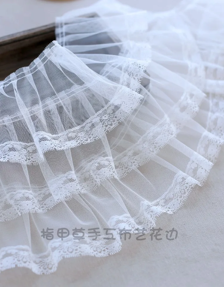 1 метр 14 см широкие белые марлевые обжимные кружевные аксессуары сшитая юбка