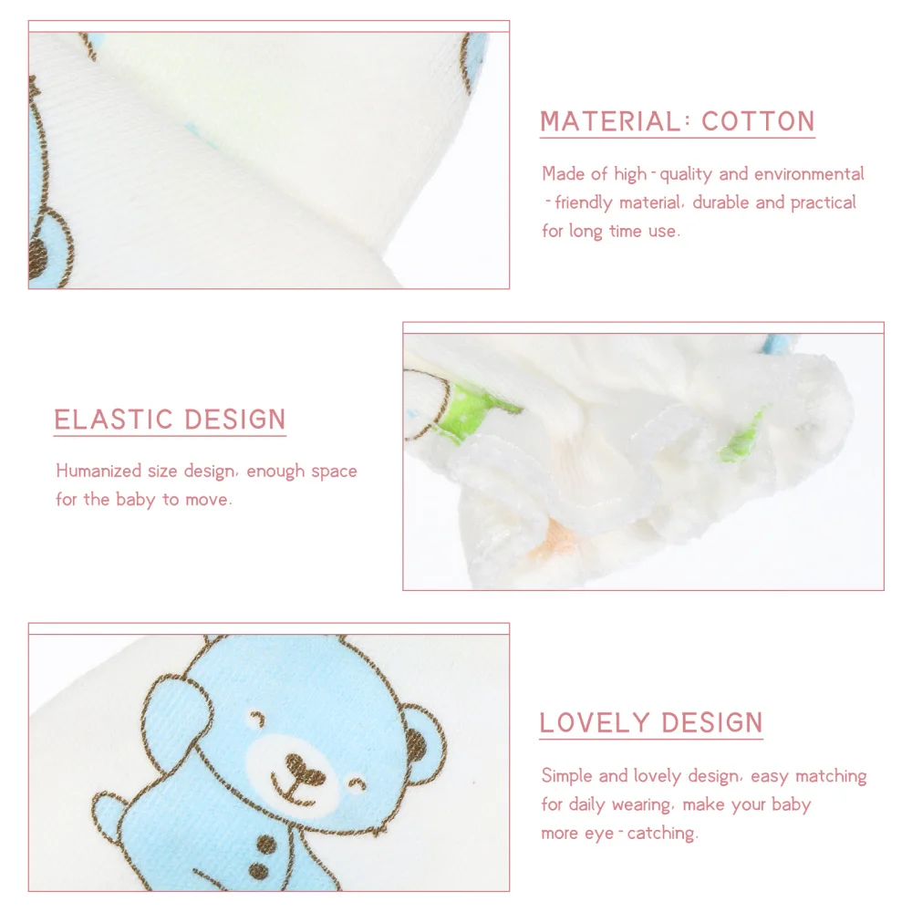 

2 Sets Lovely Newborn Cotton Hats Durable Cotton Socks Creative Cotton