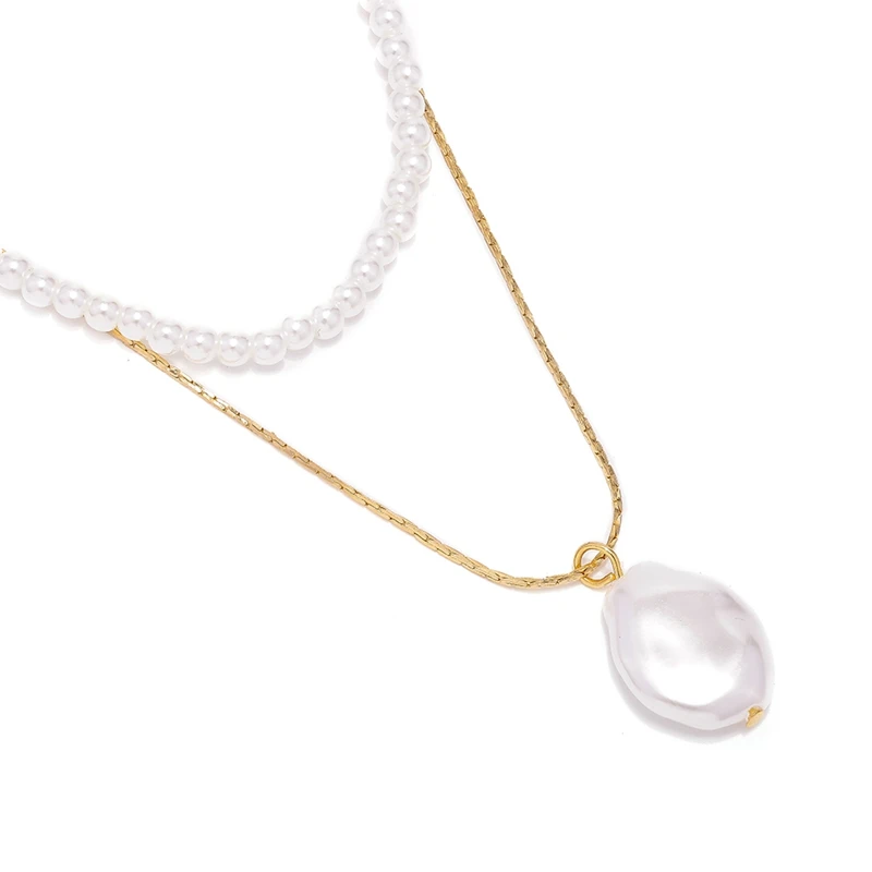 Junlead модное простое многослойное жемчужное ожерелье золотая цепочка чокер бохо