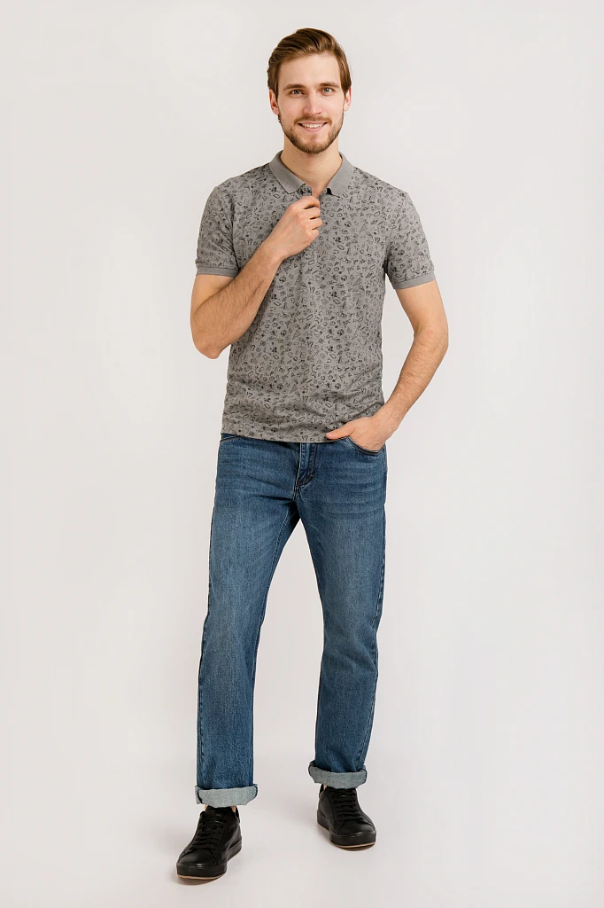 Finn flare men's polo shirt with small print collection vesna-2020 | Мужская одежда