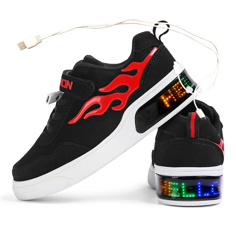 

Blue Children Shoes Hot Light Led luminous Shoes Boys Girls USB Charging Sport Shoes Casual Led Shoes Kids Glowing Sneakers