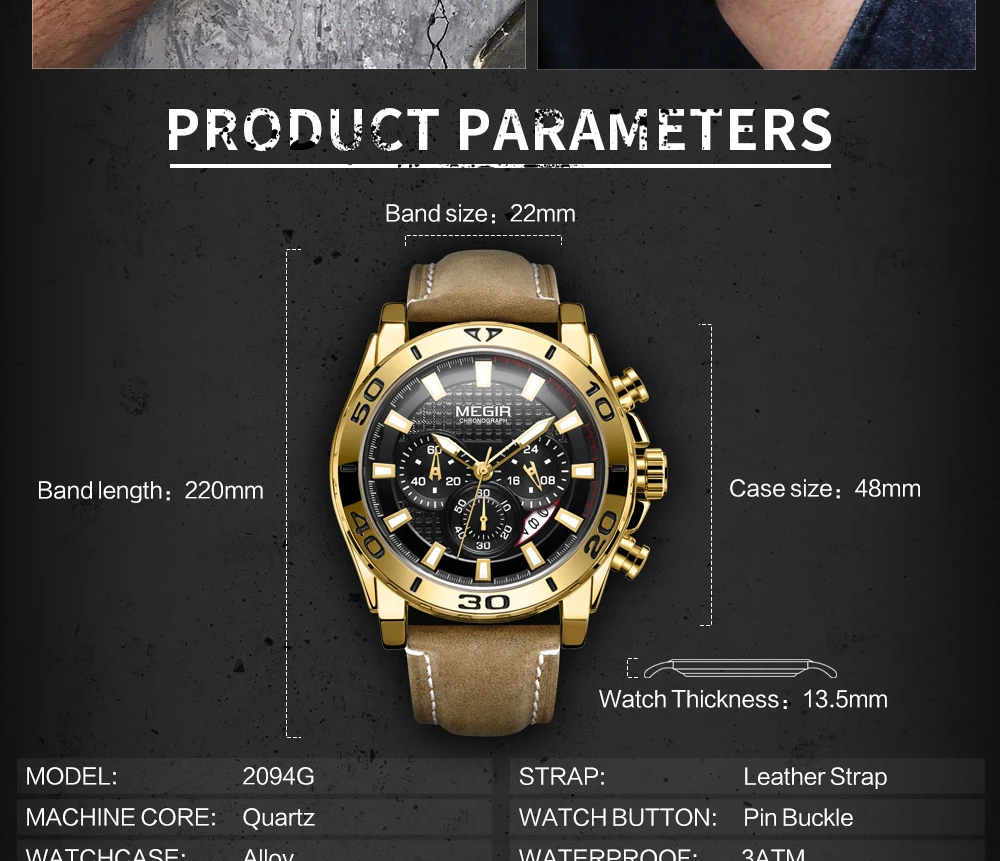 Relojes MEGIR часы мужские модные спортивные кварцевые мужские часы, наручные часы лучший бренд класса люкс водонепроницаемые часы Relogio Masculino