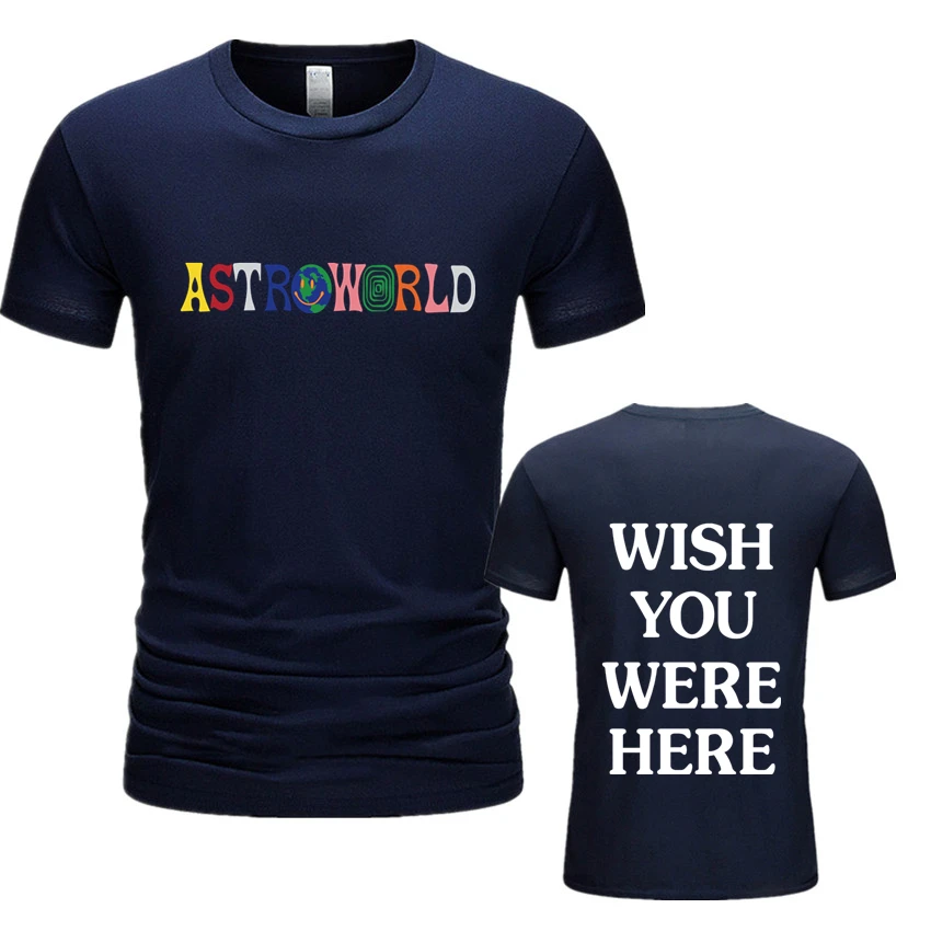 Принтом Трэвиса Скотта AstroWorld тур футболка для мужчин и женщин 1: 1 принтом