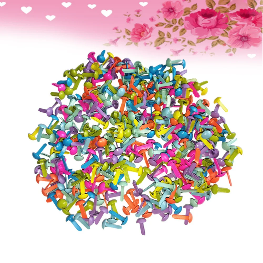 

100 Pcs Mini Brads Assorted Colors Round Brad Pastel Brads for Scrapbooking Crafts Making Stamping and DIY - 8x20mm