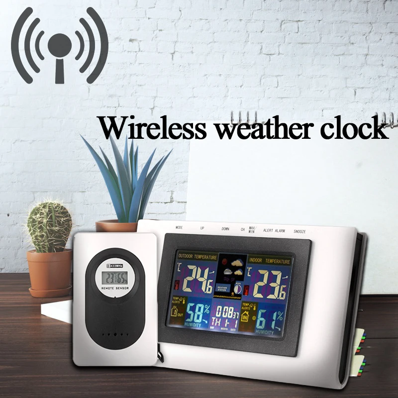 Цифровые беспроводные погодные часы температура влажность | Приборы для измерения температуры -4000419580661