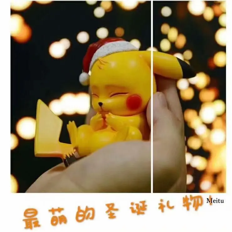 

8cm TAKARA TOMY pokemon Christmas pikachu Anime Figure Model Toy Gift for children with box