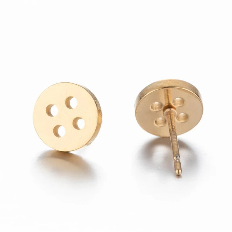 

Мини-серьги-гвоздики из нержавеющей стали 316, золотистого цвета, 529