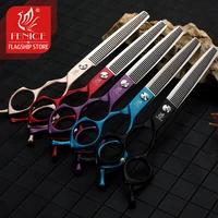 fenice jp440c 6 57 0 inch professional dog grooming thinning scissors colorful pet shears redchampagneblueblackpurple