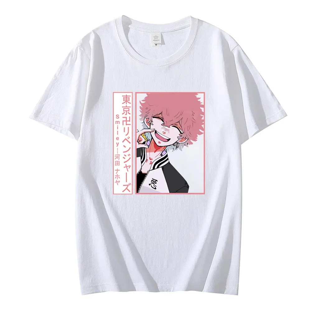 

Kawata Nahoya Short Sleeve Tokyo Revengers Men Women loose T-Shirt Harajuku Anime Smiley Men Woemn Round Neck T-shirt Tops